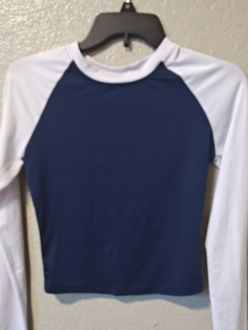 SHEIN Navy and White Raglan Long-Sleeve Kids Tee